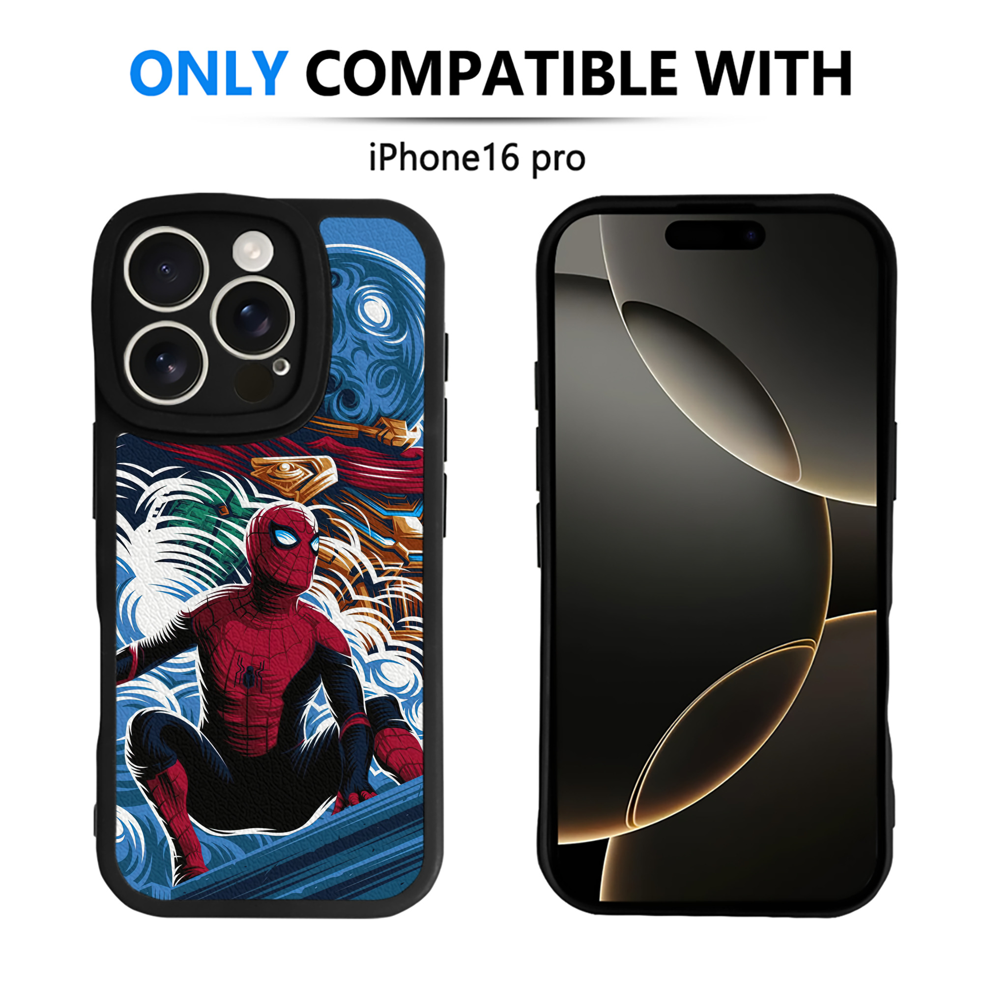 Spider Man スパイダーマン 【iPhone 16シリーズ対応】シリコンスマホケース（レザー調） 材質：シリコン